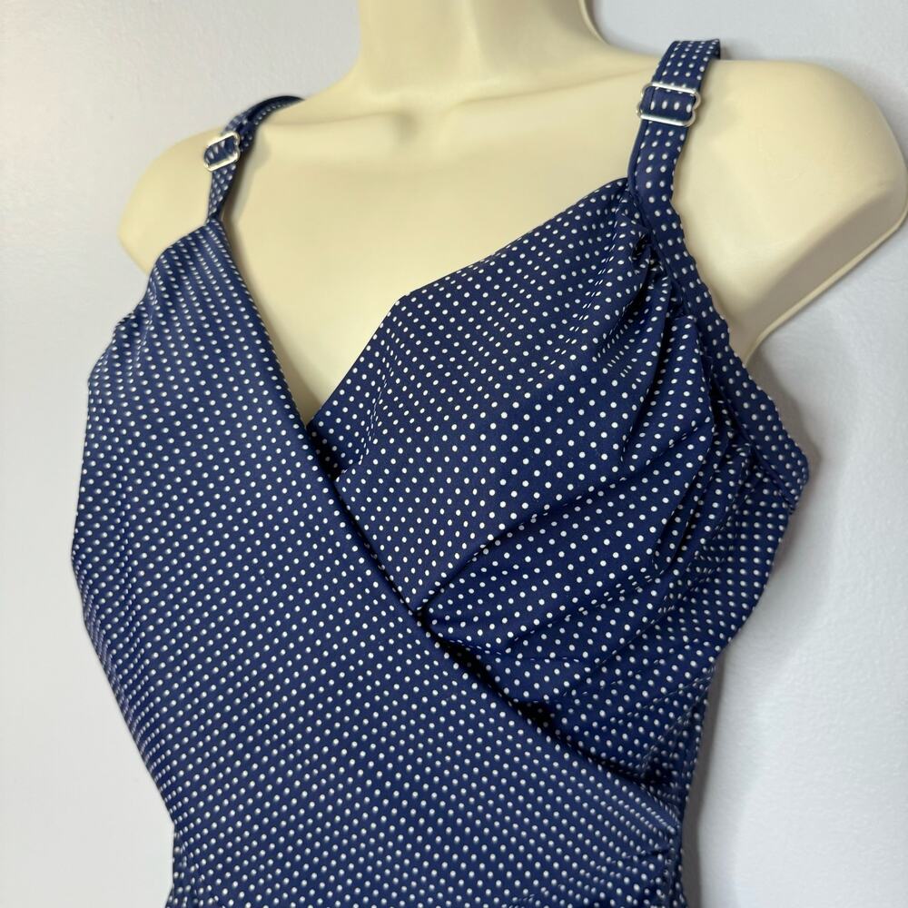 Miraclesuit Pin-Point Oceanus Allover Slimming One Piece Swimsuit Sz 12 - Picture 5 of 13
